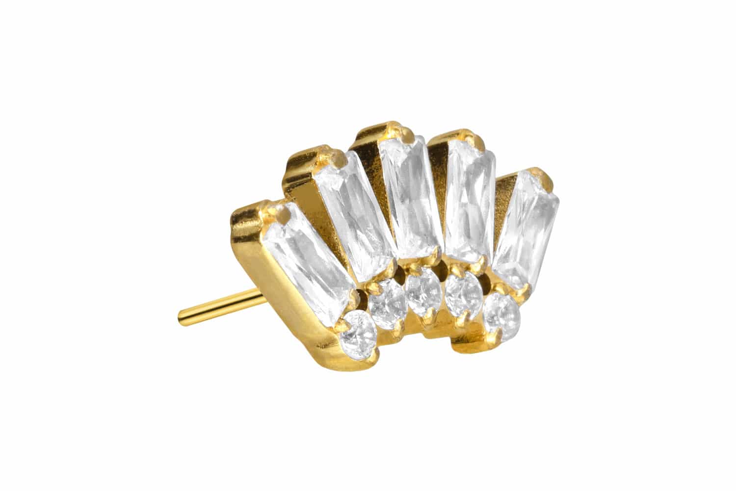 Titan Aufsatz mit Push Pin 10 EINGEFASSTE KRISTALLE von Piercingline